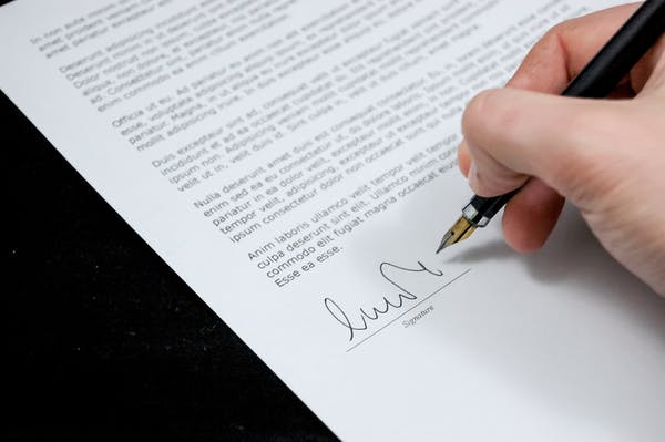 document agreement documents sign letterhead